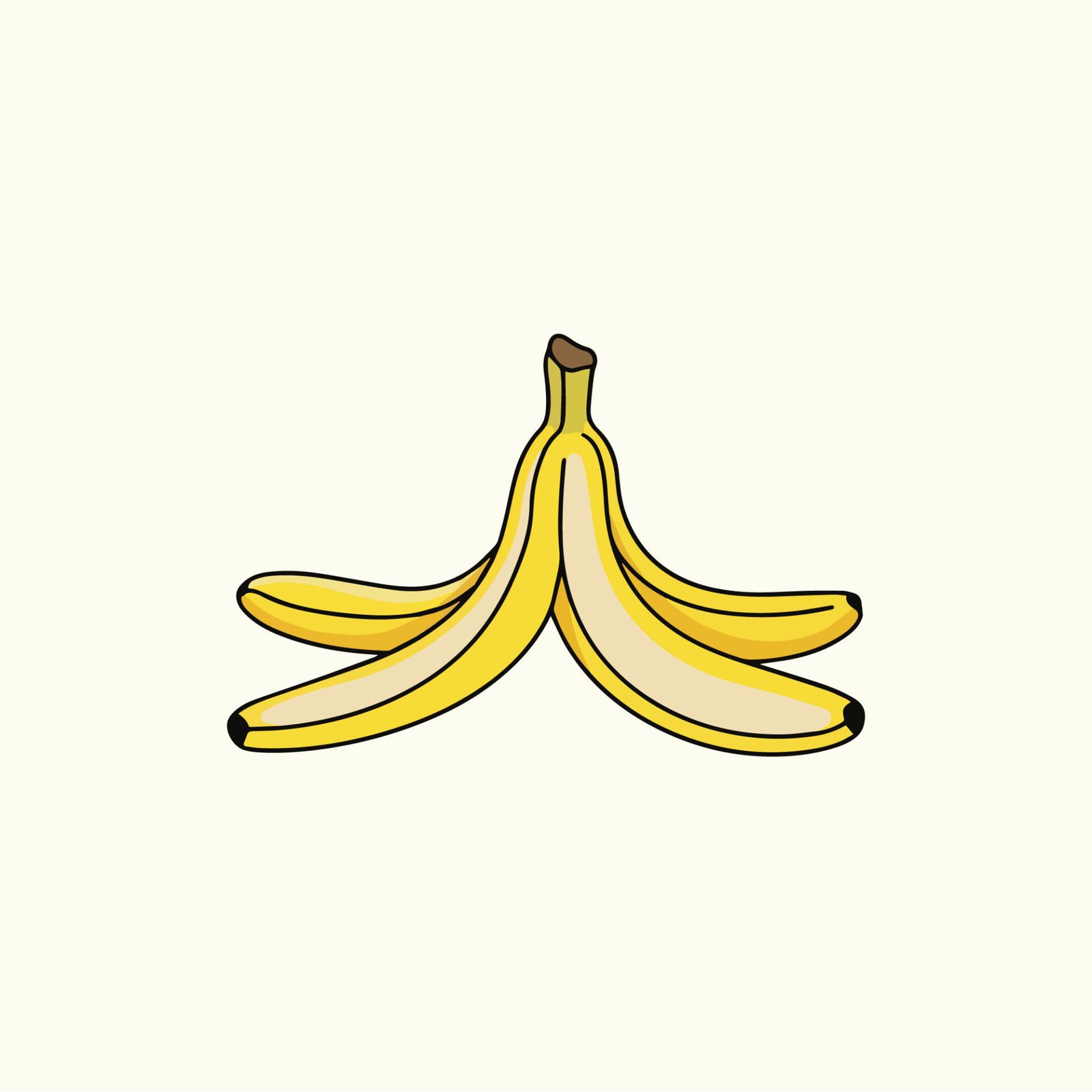 yellow-open-banana-peel-vector-illustration