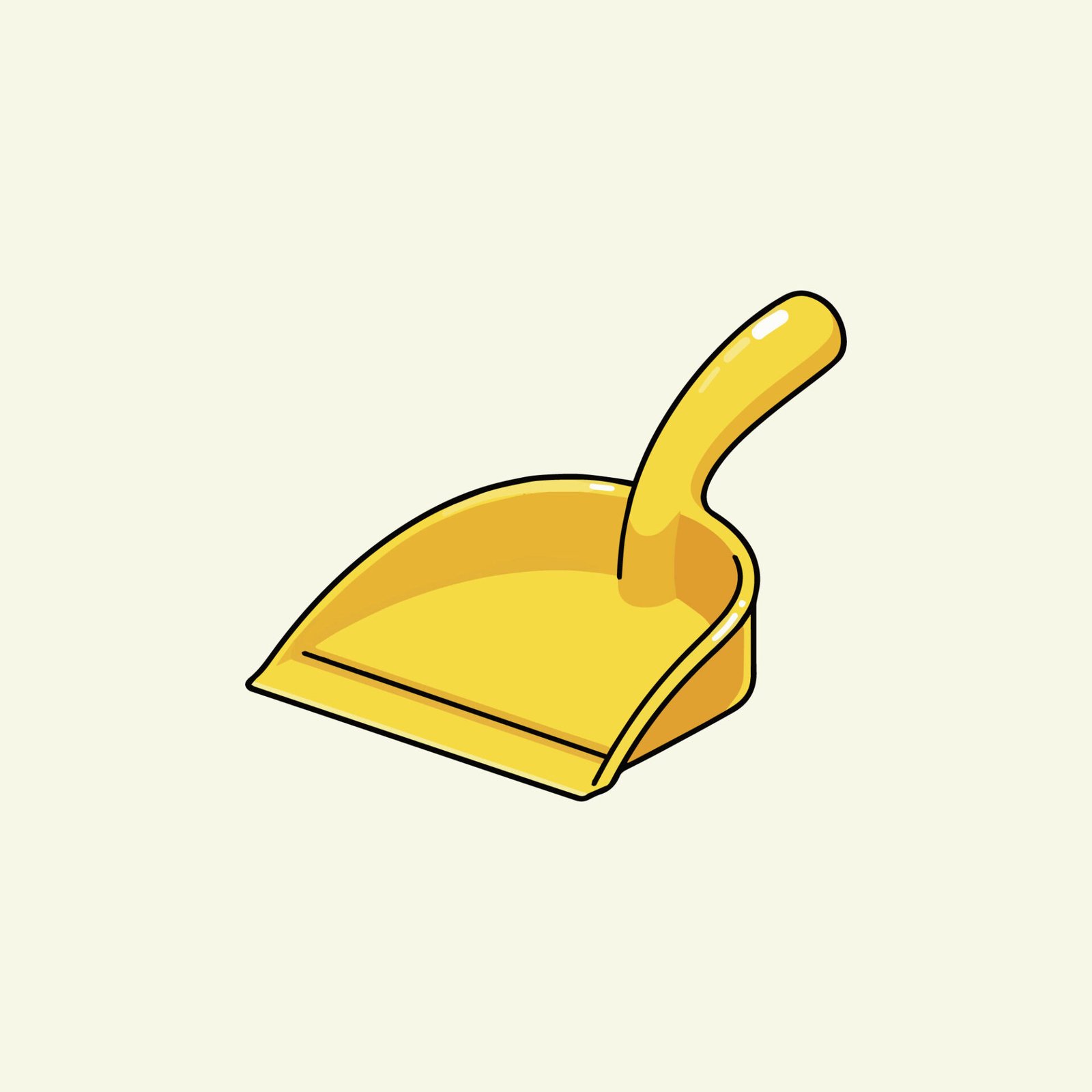 isometric-perspective-yellow-plastic-dustpan-vector-art