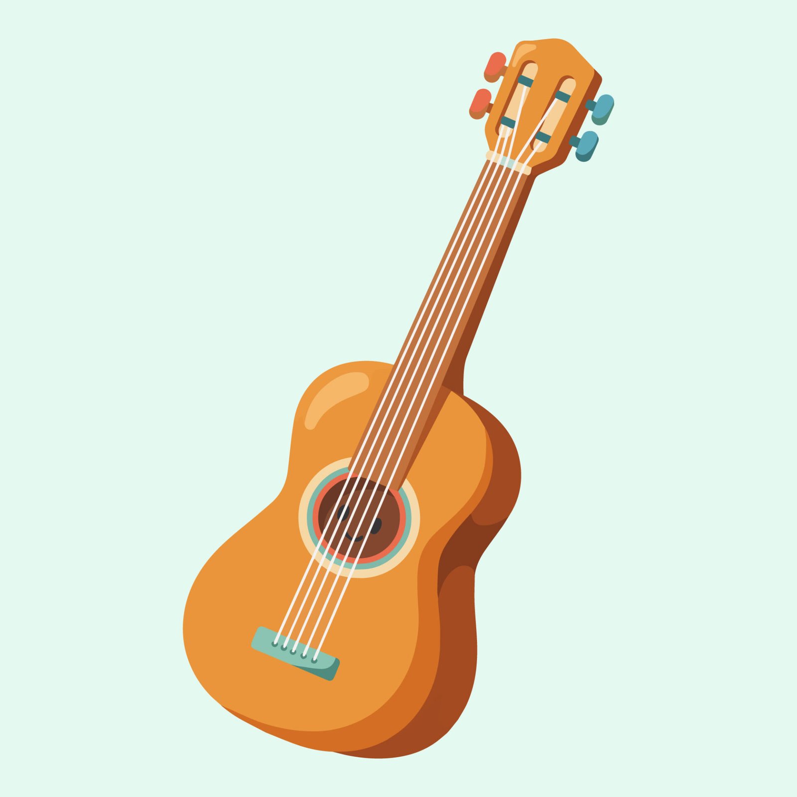 colorful-wooden-ukulele-instrument-retro-vector-illustration