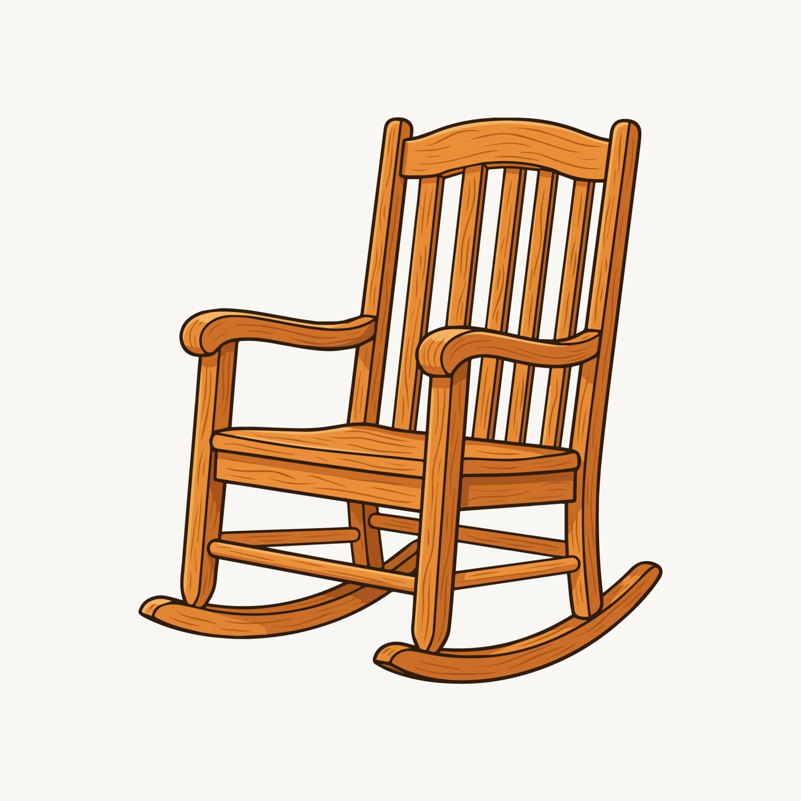 rustic-wooden-rocking-chair-vector-illustration