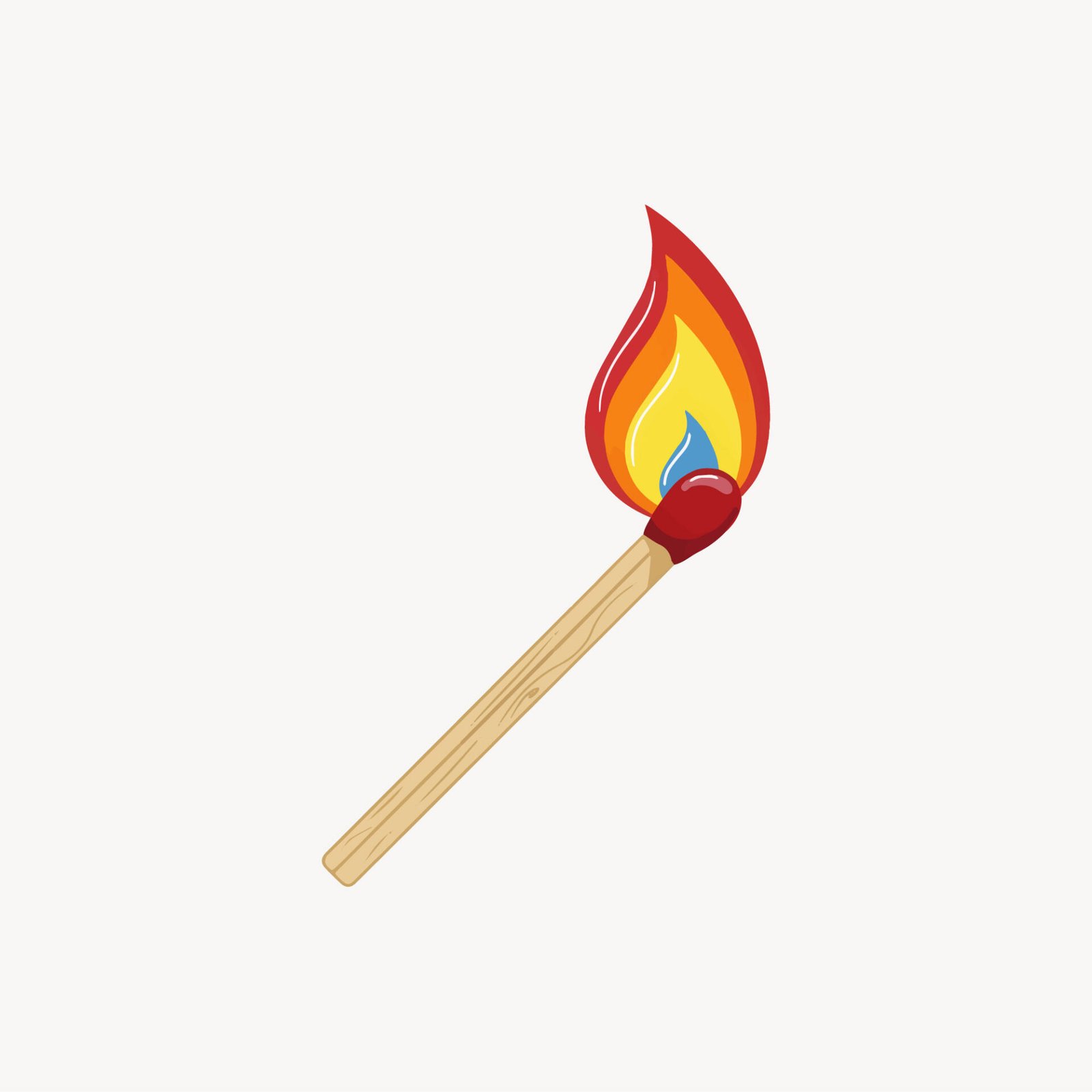 vector-illustration-burning-matchstick-with-colorful-flame