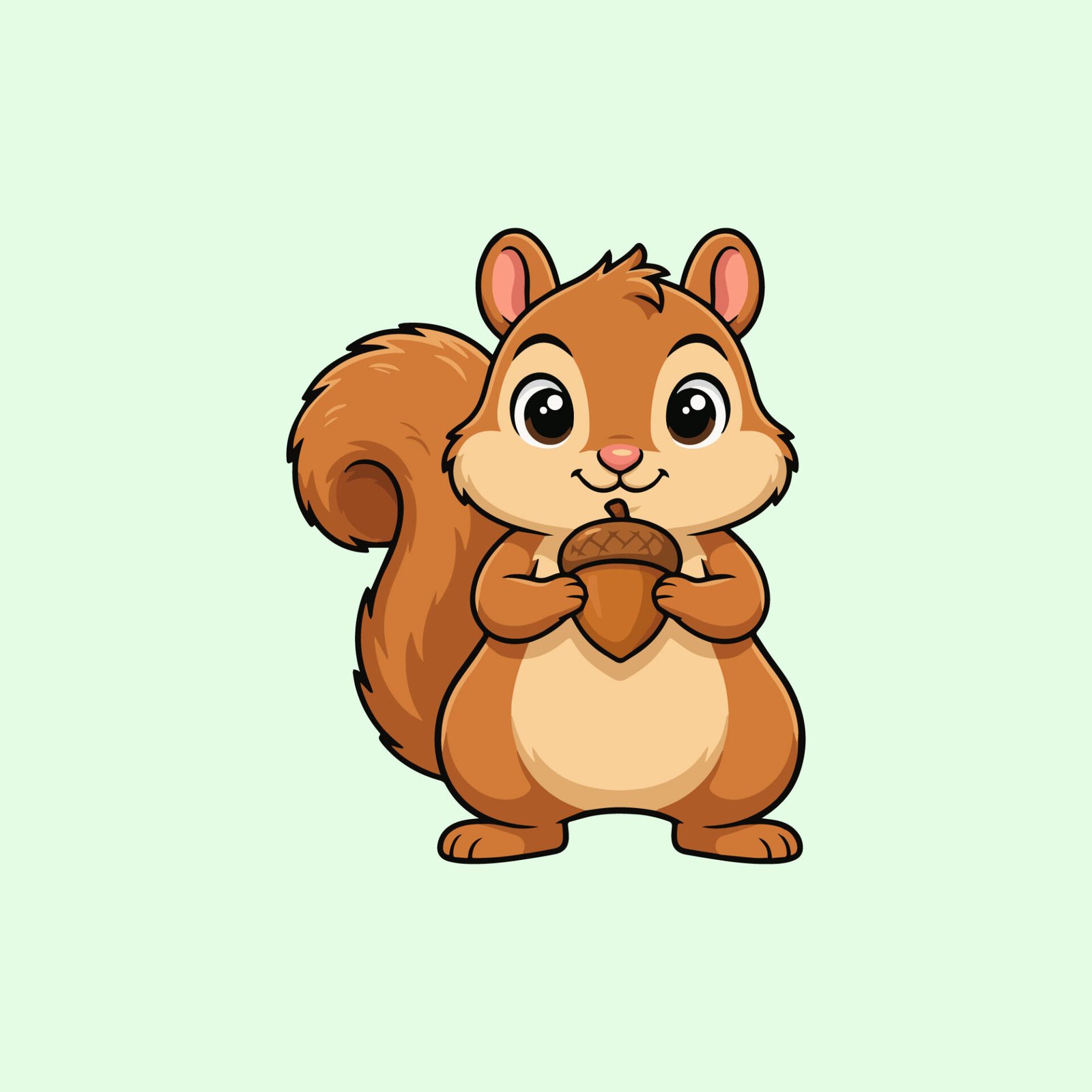 cute-happy-squirrel-holding-an-acorn-cartoon-vector-illustration