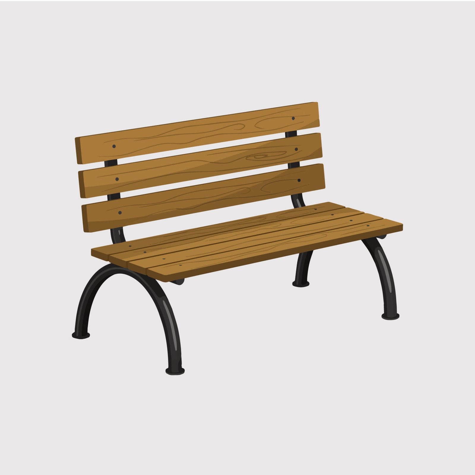armless-wooden-garden-bench-with-arched-steel-legs-vector