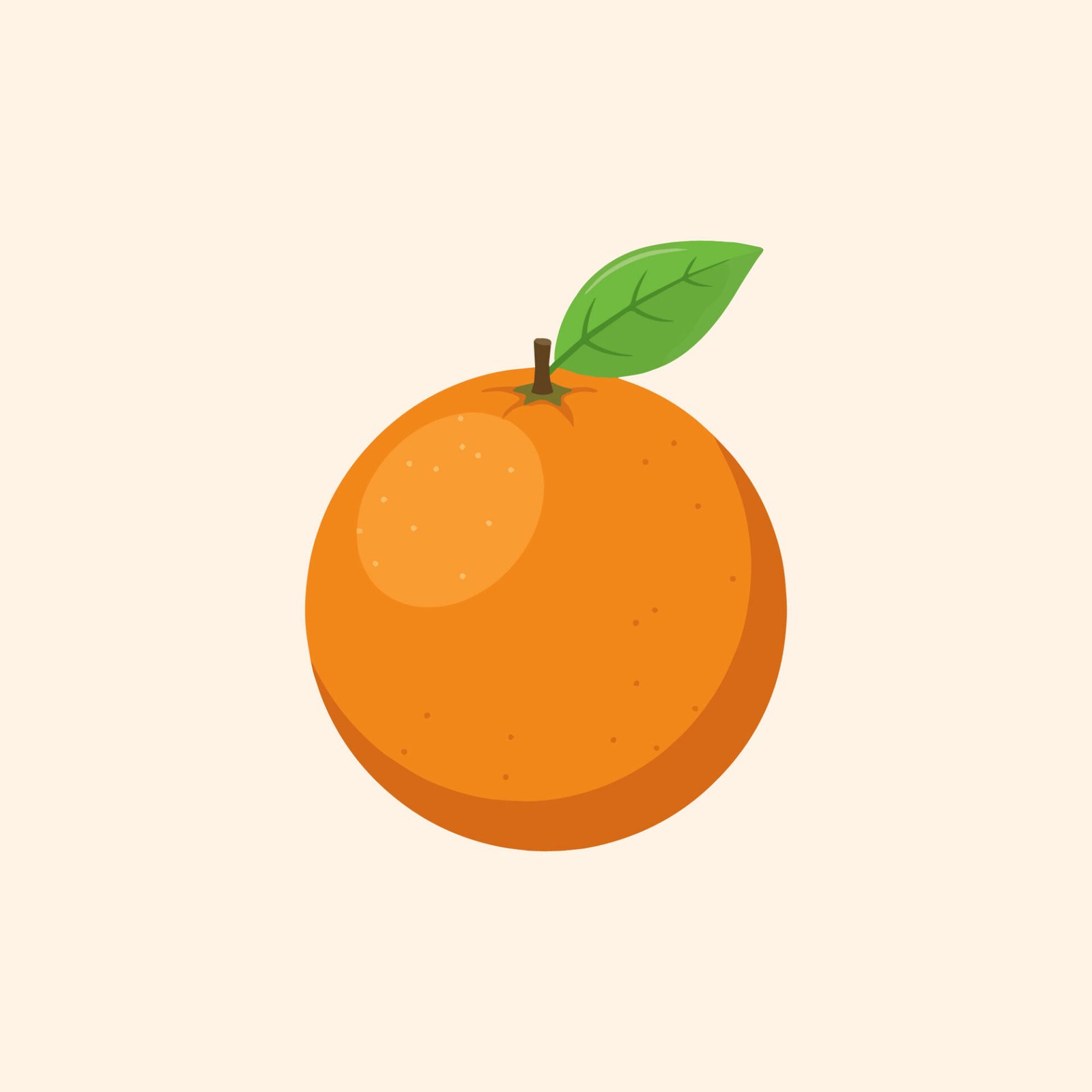 fresh-orange-fruit-with-green-leaf-vector-illustration