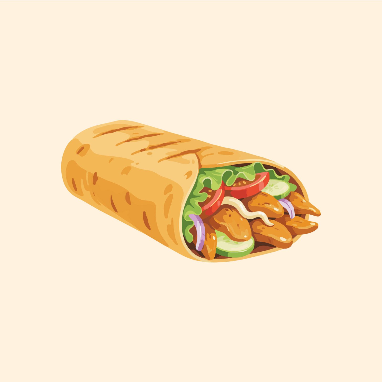 grilled-chicken-burrito-wrap-vector-illustration-isolated