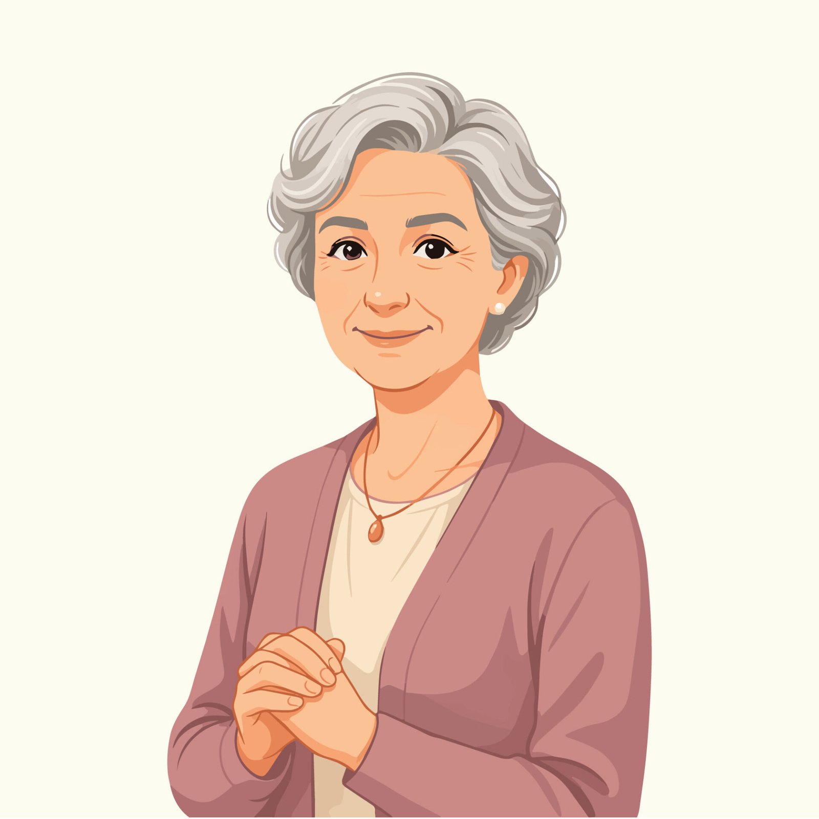 graceful-senior-woman-portrait-vector-illustration