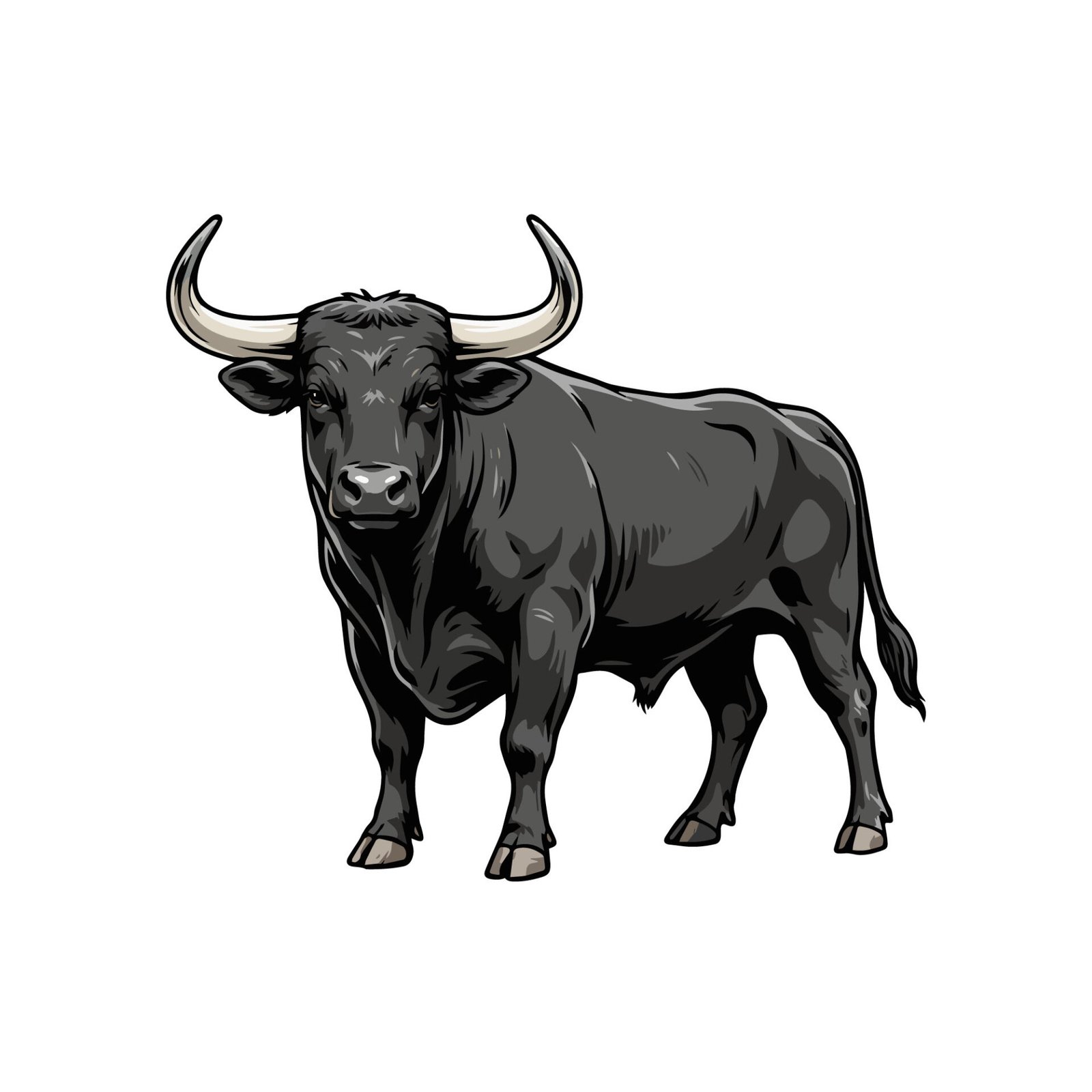 powerful-black-bull-vector-illustration