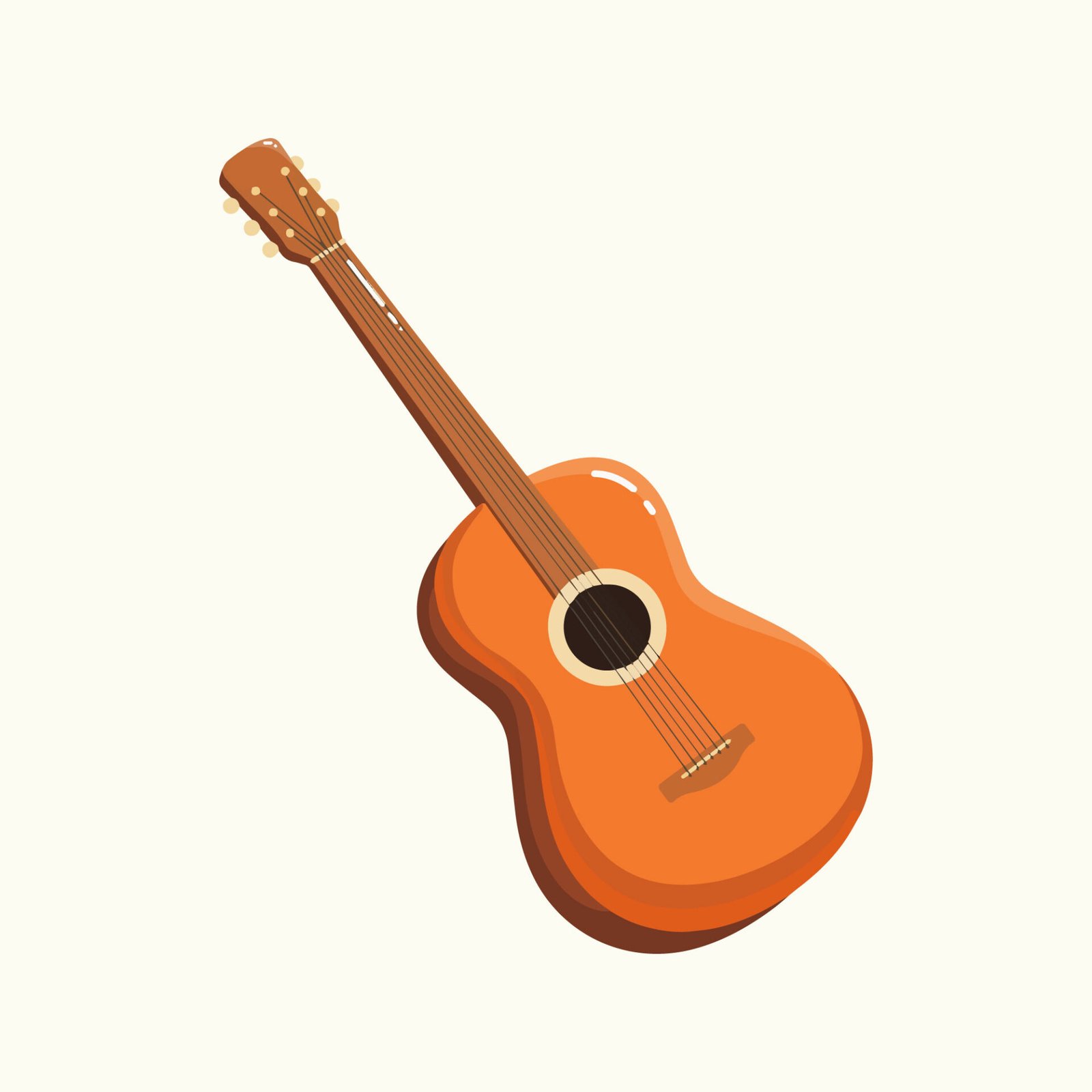 orange-wooden-acoustic-guitar-flat-vector-illustration