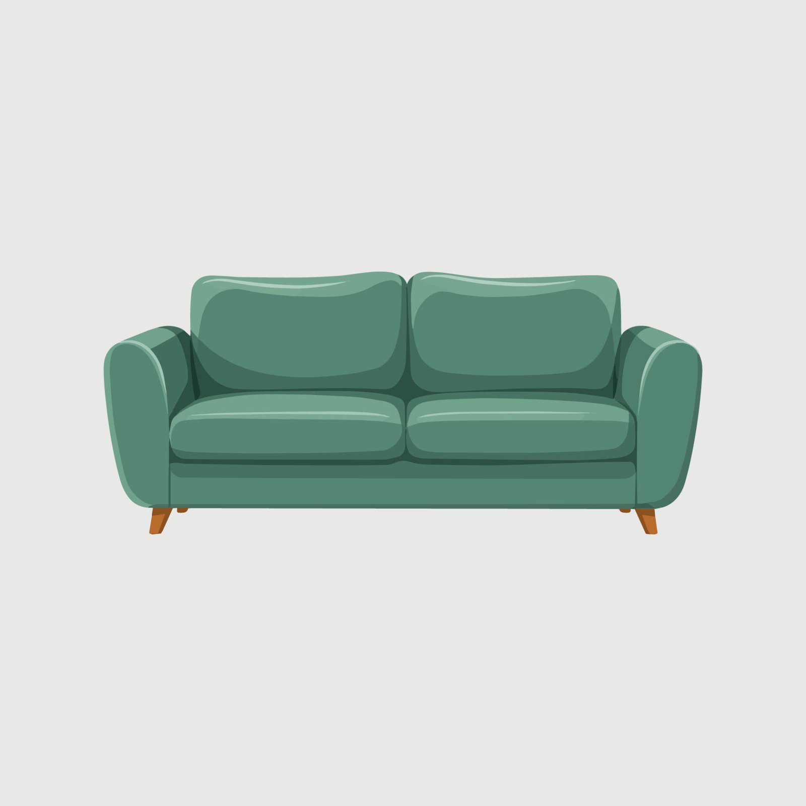 comfortable-green-loveseat-sofa-vector-illustration