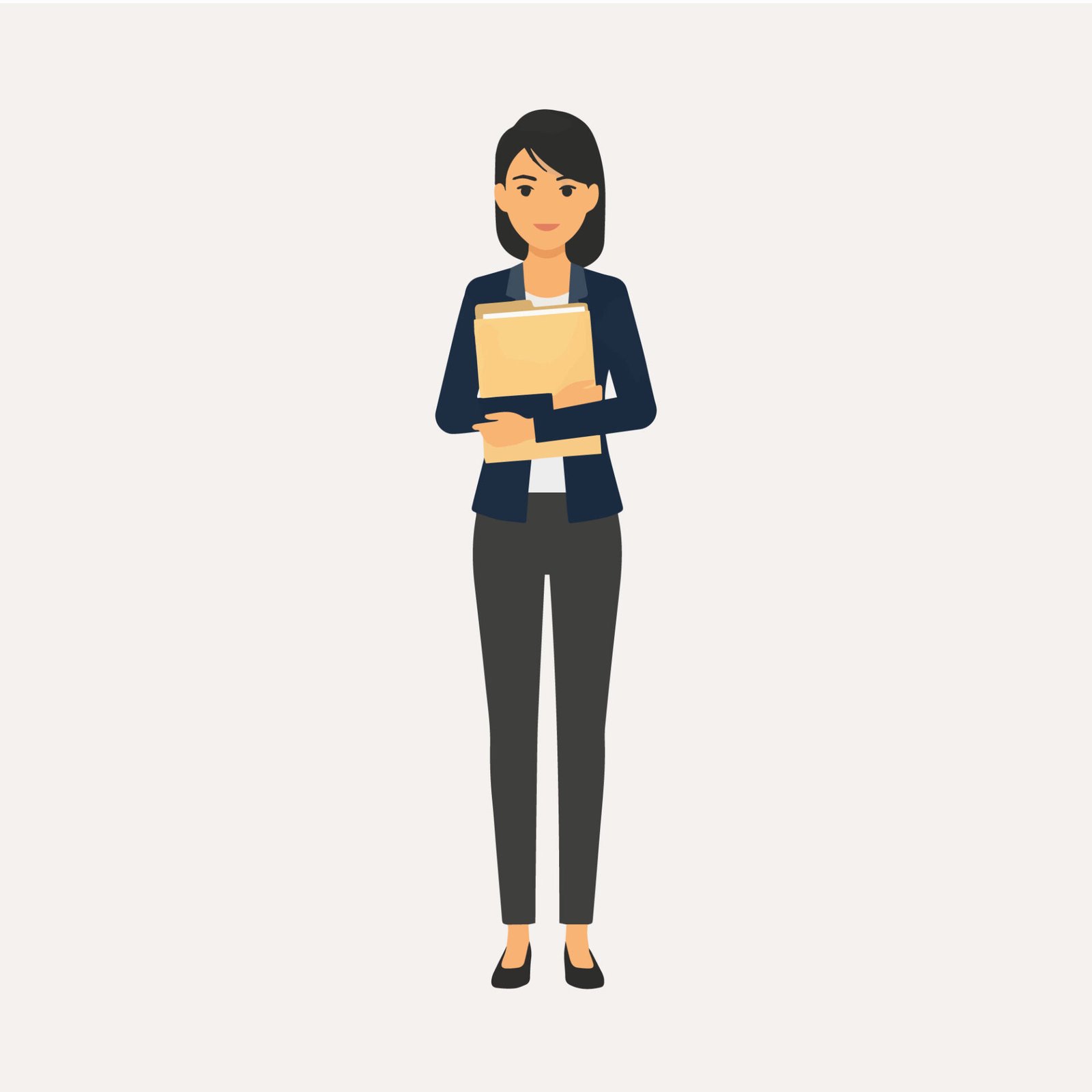 businesswoman-holding-document-folder-vector-illustration
